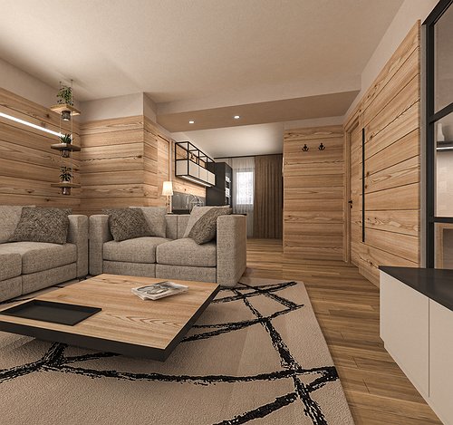 Progetto 3D Appartamento di Montagna